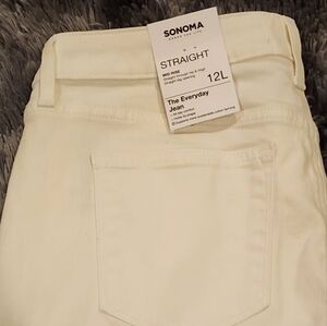 Sonoma Women's Cream Straight Jeans